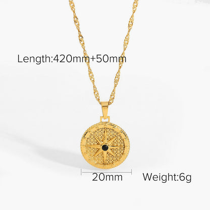 Vintage Heart Pendant Necklace – Stainless Steel & Zircon