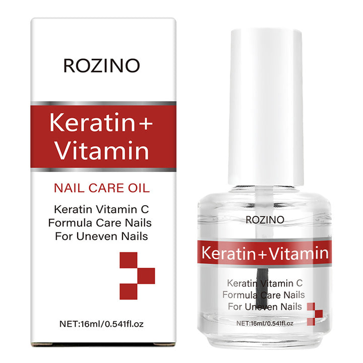 Keratin & Vitamin Nail Care Polish – Peel-Off Nail Strengthener, Quick-Dry, Long-Lasting, Natural Glossy Finish, Whitening Effect