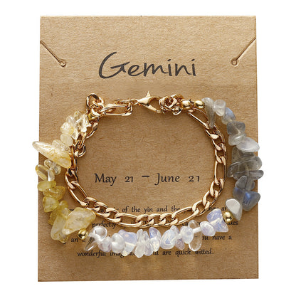 Handmade zodiac gravel bracelet
