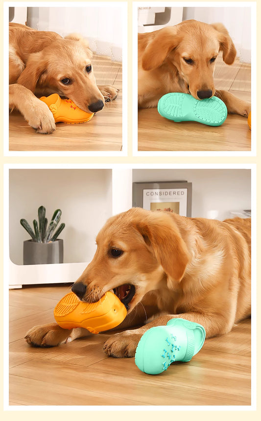 Latex Slipper Dog Chew Toy With Squeaker