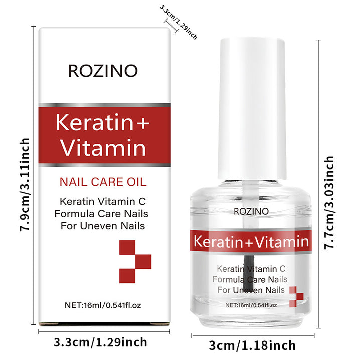 Keratin & Vitamin Nail Care Polish – Peel-Off Nail Strengthener, Quick-Dry, Long-Lasting, Natural Glossy Finish, Whitening Effect