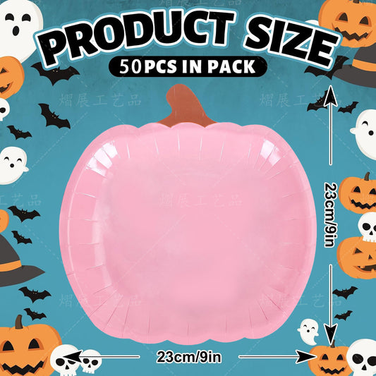 Halloween Pumpkin 9-Inch Paper Plates – Party & Cake Tableware