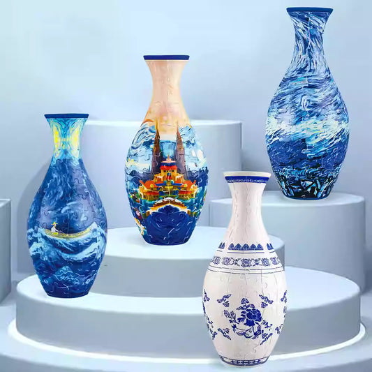 3D Puzzle Vase – 160-Piece DIY Home Decor, Elegant Chinese Style