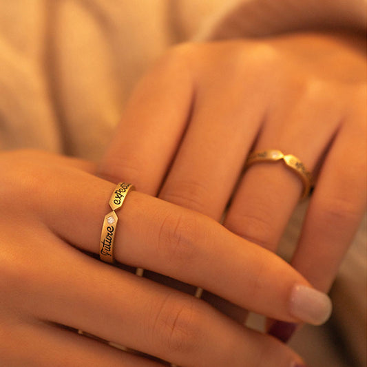 Adjustable Open Couple Ring – Trendy & Personalized Band