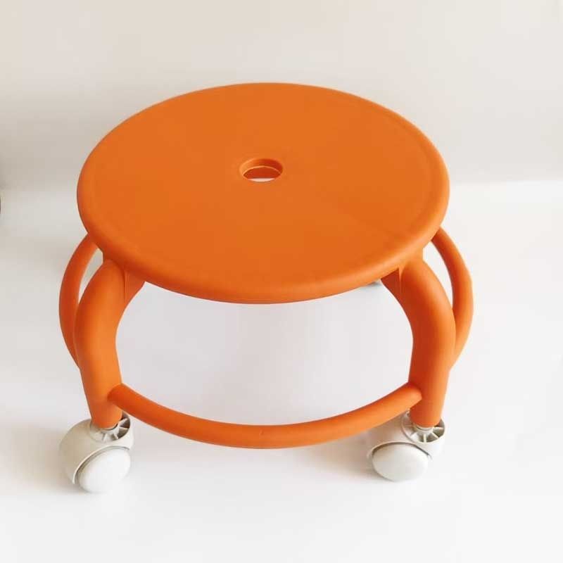 Plastic Round Rotating Stool with Wheels for Home & Kids