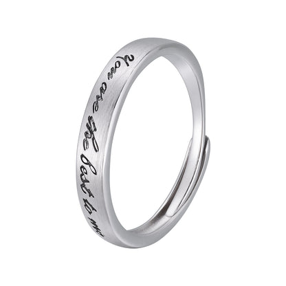 S925 Sterling Silver "Touch the Heart" Couple Rings – Matching Promise Bands
