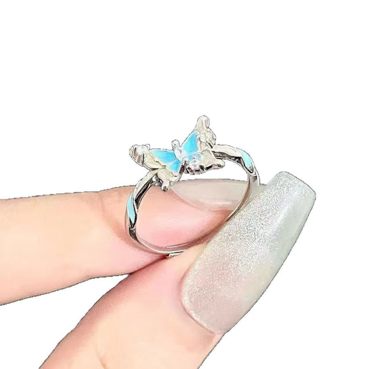 Light & Butterfly – Luminous Couple Rings