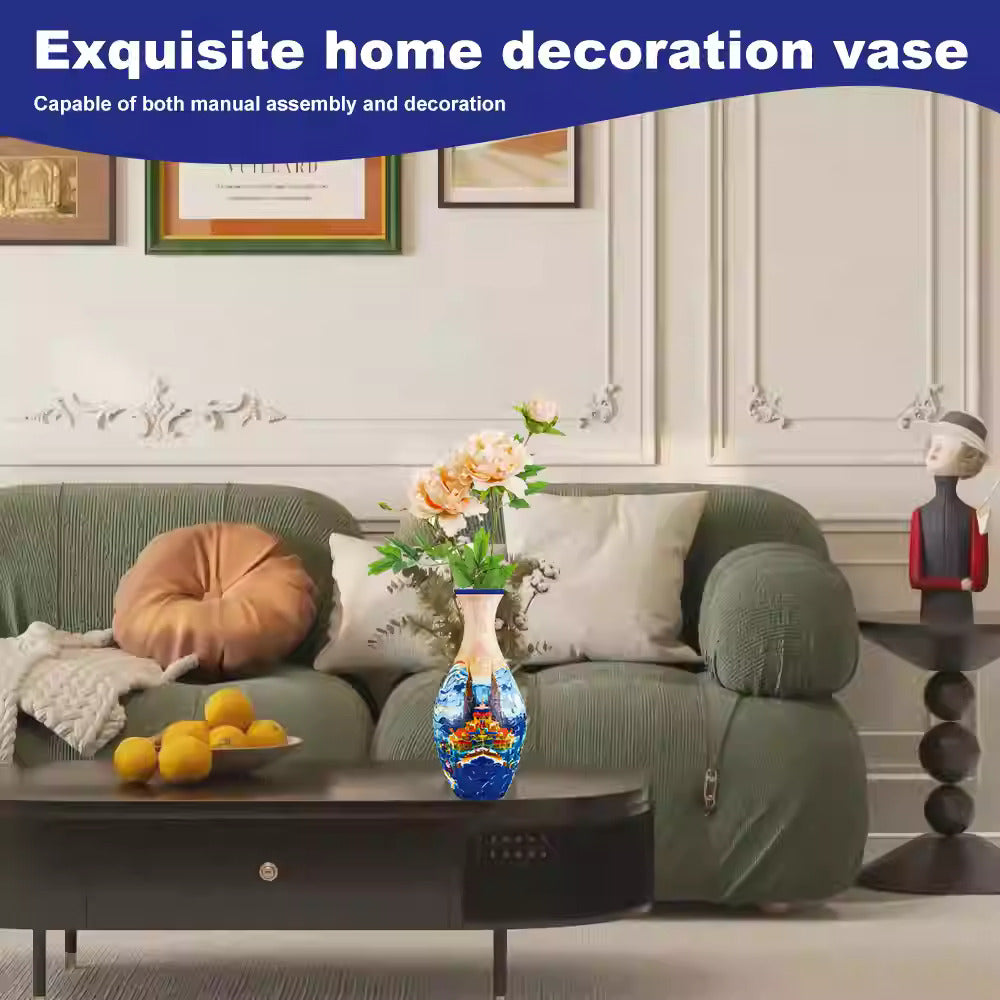3D Puzzle Vase – 160-Piece DIY Home Decor, Elegant Chinese Style