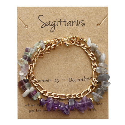Handmade zodiac gravel bracelet