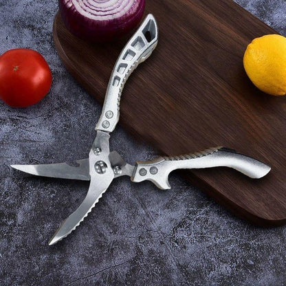 Kitchen Shears with Slip Handle & Safety Lock，Professional Heavy Duty Kitchen Scissors，Meat Cutting, Turkey, Fish, Vegetables, Dishwasher Safe