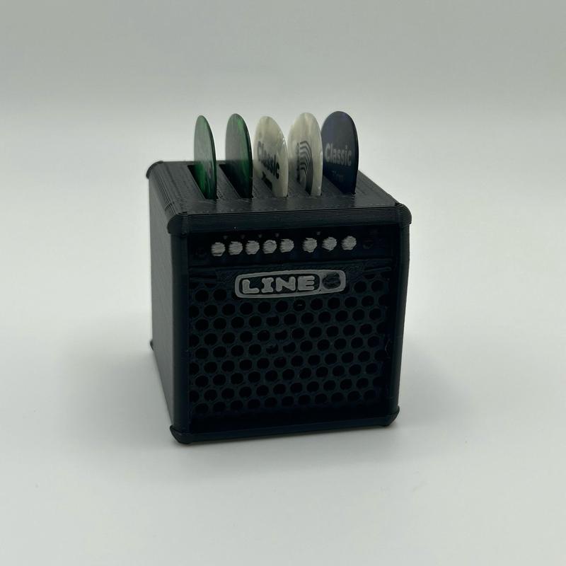 Mini Guitar Amp Pick Holder – 3D Printed, Fits 11 Picks, Perfect Gift for Guitarists!
