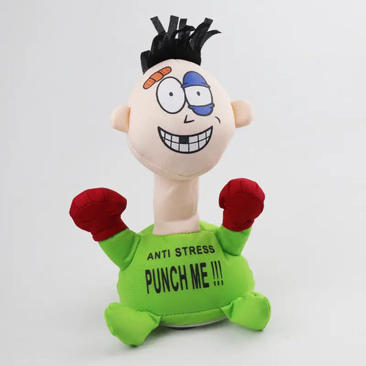 2025 New Punch Me Little Man Electric Plush Toy Creative Stress Relief Screaming Doll